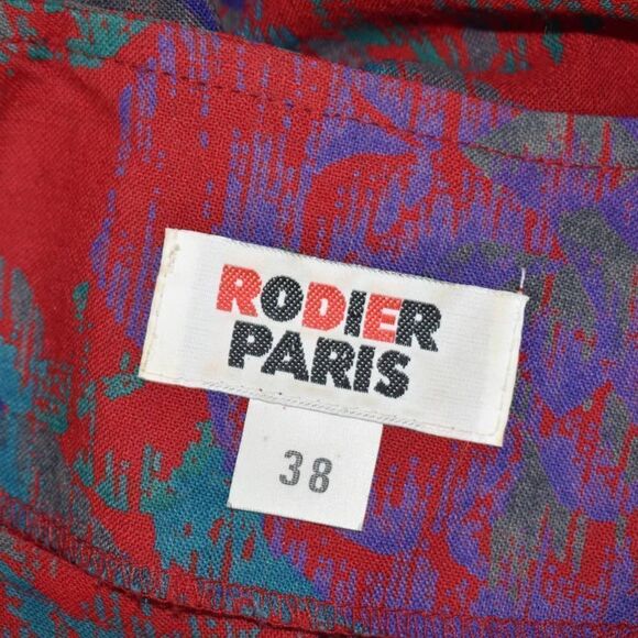 Vintage Rodier Paris Red and Purple Floral Brocade- 38 - Picture 7 of 7